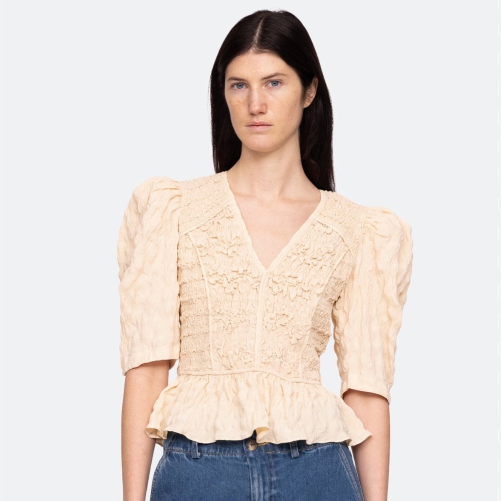 Sea Cream Textured Blouse
